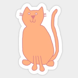 Cute Cat Peach Fuzz  Pantone Color of the Year 2024 Sticker